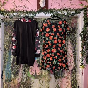 Floral Black Mini Dress
